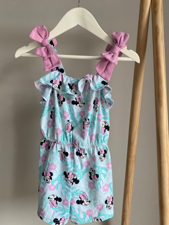 Disney Other - Disney Girls Pink and Mint Minnie Mouse Romper